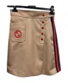 Gucci Button Front Pocket Skirt In Brown