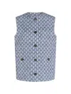 Gucci Button Patterned Vest In Blue