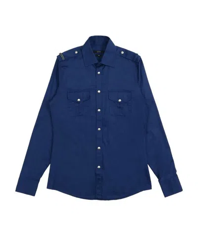Gucci Button Shirt In Blue