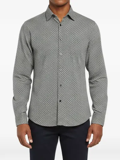 Pre-owned Gucci Button-down Long-sleeve Printed Cotton Shirt In White