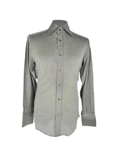 Pre-owned Gucci Button-down Long-sleeve Shirt In Grey