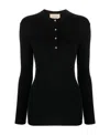 Gucci Buttoned Cashmere Knitted Top In Black