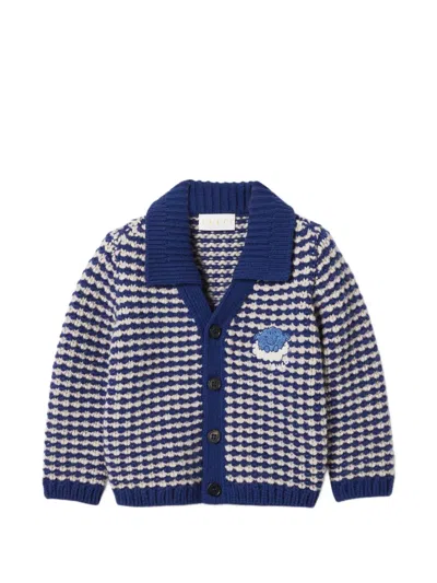 Gucci Babies' Button-fastening V-neck Cardigan In Blue