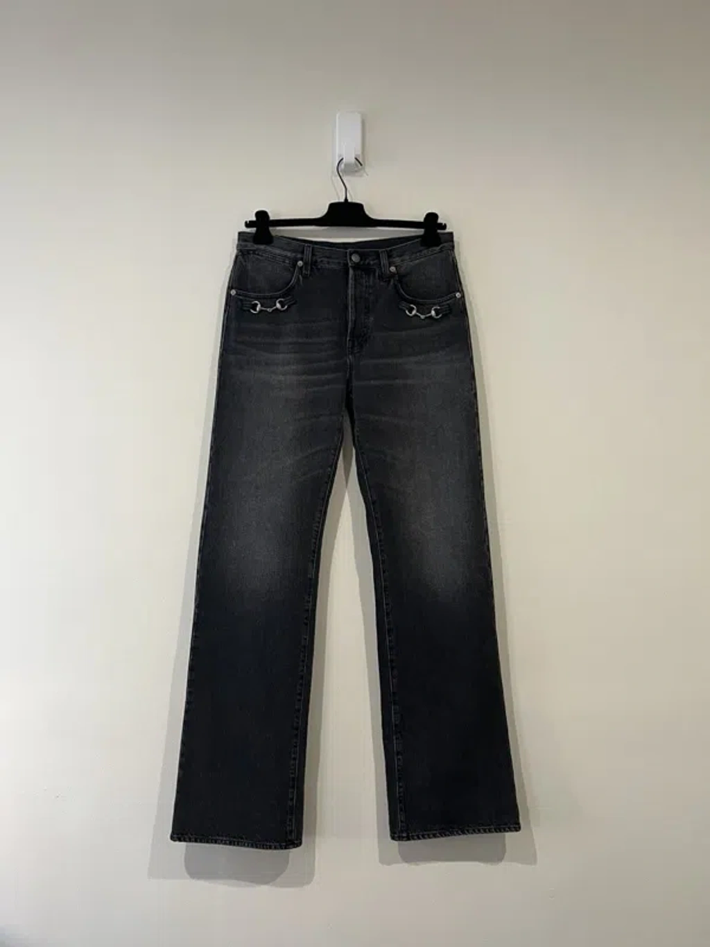 Pre-owned Gucci By Demna Horsebit Jeans In Washed Japanese Denim