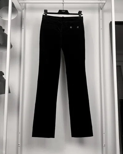 Pre-owned Gucci By Frida Giannini Velour Velvet Bootcut Pants In Black