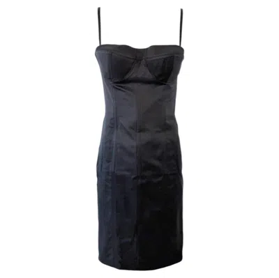 Pre-owned Gucci By Tom Ford 2001 Vintage Black Cone Bra Hard Boned Corset Dress