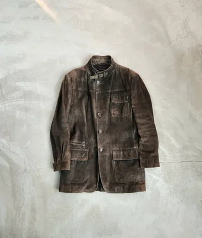 Pre-owned Gucci By Tom Ford Aw2004 Suede Leather Safari Jacket In Brown