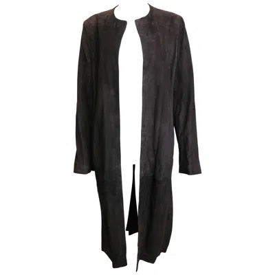 Pre-owned Gucci By Tom Ford Brown Suede Leather Long Coat