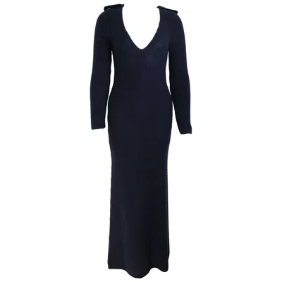 Pre-owned Gucci By Tom Ford Dark Blue Wool Maxi Dress