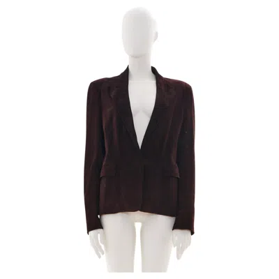 Pre-owned Gucci By Tom Ford F/w 2001 Suede Chocolate Jacket In Brown