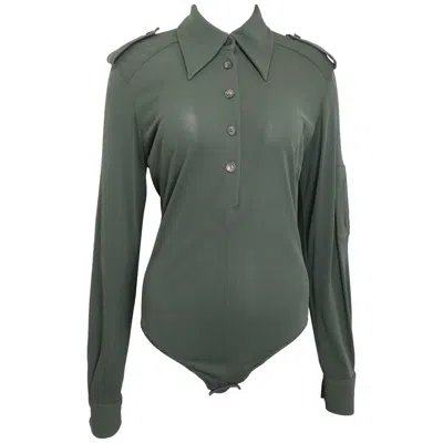 Pre-owned Gucci By Tom Ford Green Bodysuit Long Sleeves Shirt