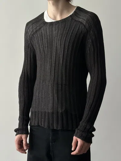 Pre-owned Gucci By Tom Ford Loose Ribbed Knit Sweater In Gray