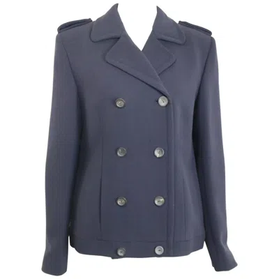 Pre-owned Gucci By Tom Ford Navy Wool Double Breasted Jacket In Blue