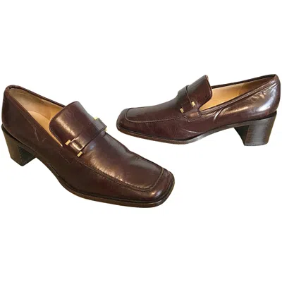 Pre-owned Gucci By Tom Ford Size 6 / 36 1990s Chocolate Brown Stacked Heel Loafers Shoes