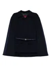Gucci Belted Wool Cape In Blue