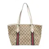 GUCCI GUCCI CABAS BEIGE CANVAS TOTE BAG (PRE-OWNED)