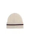 Gucci Cable-knit Striped Beanie In White