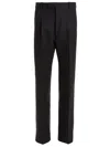 Gucci Slim-fit High-waist Pants In Wool-silk Blend In Gray