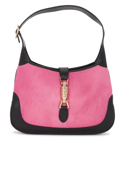 Pre-owned Gucci Calf Hair Mini Jackie 1961 Hobo Bag In Pink