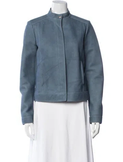 Pre-owned Gucci Calf Leather Jacket In Blue