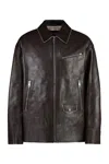 Gucci Men's Calf Leather Jacket In Brown