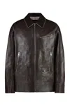 Gucci Men's Calf Leather Jacket In Brown