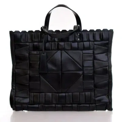 Pre-owned Gucci Calf Leather Patchwork Tote In Black