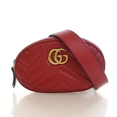 Pre-owned Gucci Calfskin Belt Bag In Red