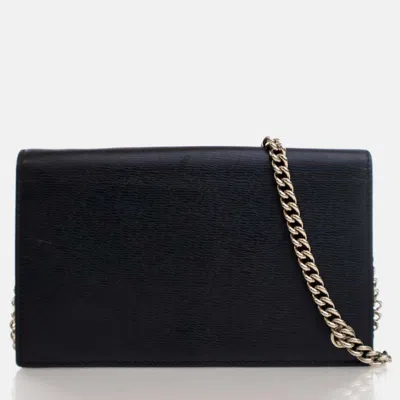 Pre-owned Gucci Calfskin Betty Wallet On Chain