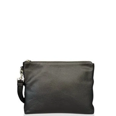 Pre-owned Gucci Calfskin Clutch In Black