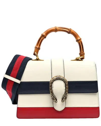 Gucci Calfskin Leather Bamboo Web Large Dionysus Top Handle Bag(authentic Pre-loved)