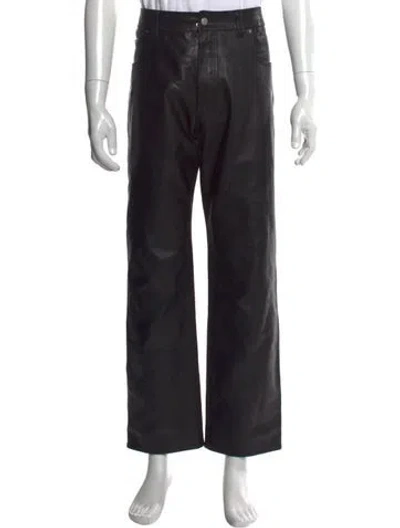 Pre-owned Gucci Calfskin Pants In Black