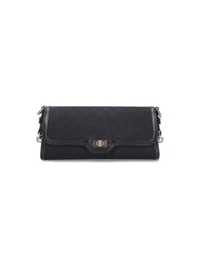 Gucci Calfskin Shoulder Bag In Black