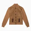 GUCCI GUCCI CAMEL-COLOURED SUEDE AND WOOL BOMBER JACKET MEN