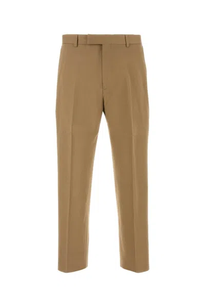 Gucci Cotton Gabardine Tailored Pants In Brown