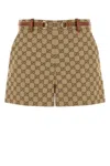 Gucci Gg Shorts With Horsebit In Brown