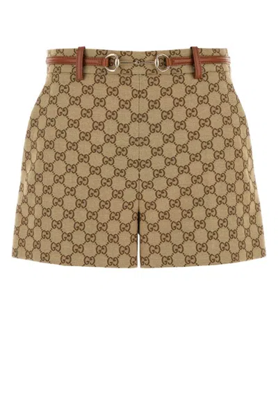 GUCCI BROWN GG CANVA SHORTS