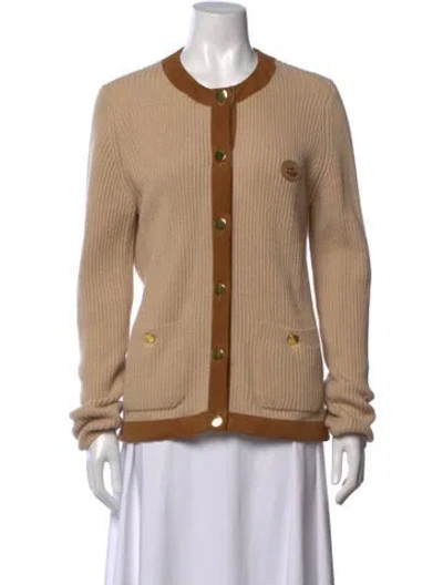 Pre-owned Gucci Camel Hair Crew Neck Sweater In Brown/neutrals