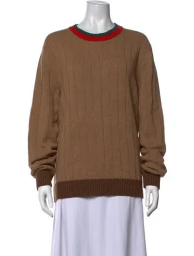 Pre-owned Gucci Camel Hair Crew Neck Sweater In Neutrals