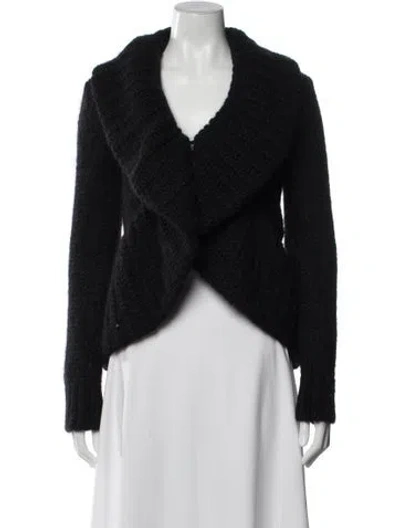 Pre-owned Gucci Camel Hair Open Front Sweater In Black