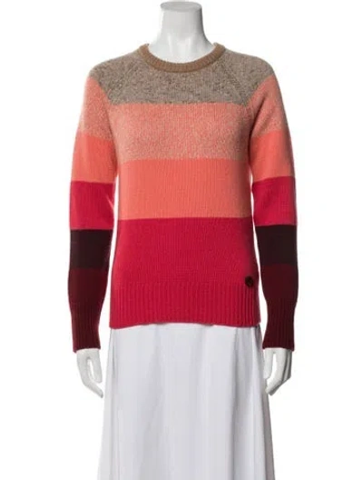 Pre-owned Gucci Camel Hair Striped Sweater In Pink