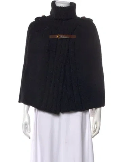 Pre-owned Gucci Camel Hair Turtleneck Sweater In Black