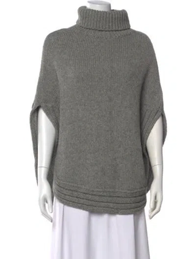 Pre-owned Gucci Camel Hair Turtleneck Sweater In Grey