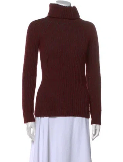 Pre-owned Gucci Camel Hair Turtleneck Sweater In Red