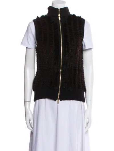 Pre-owned Gucci Camel Hair Vest In Black