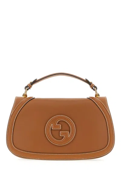 Gucci Camel Leather Medium Blondie Handbag In Yellow