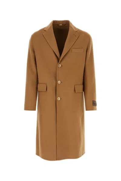 Gucci Blend Wool Coat Notch Lapel In Exotic