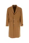 Gucci Notched-lapels Single-breasted Coat In Omancamel