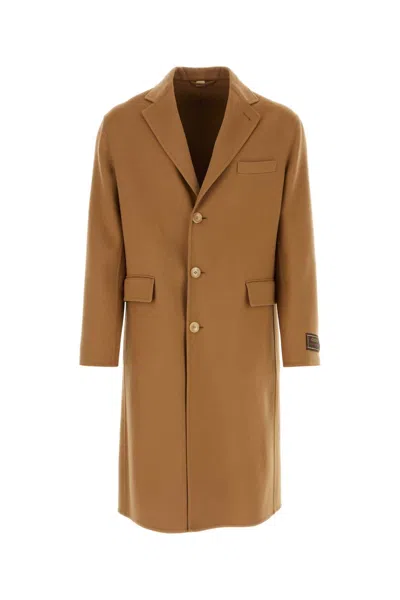 Gucci Blend Wool Coat Notch Lapel In Exotic