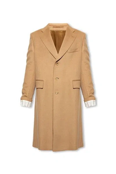 Gucci Camel Wool Coat In Brown